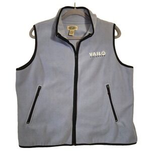 Vail Colorado Ski Full Zip Sweater Vest Purple Blue Women's Size Large L Pockets